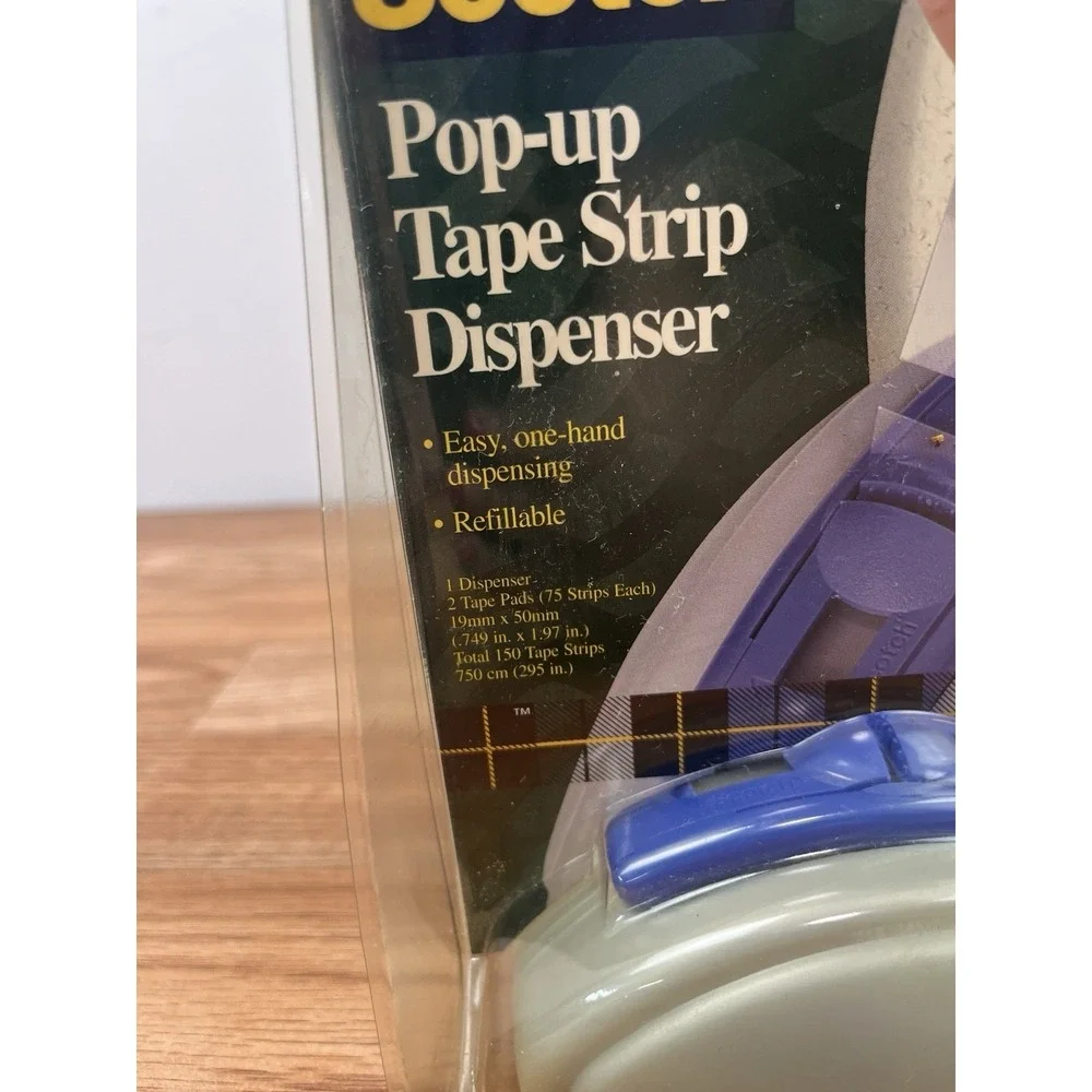 Scotch Pop-Up Tape Strip Dispenser with 2 Refill Pads, Weighted Desk Holder NEW